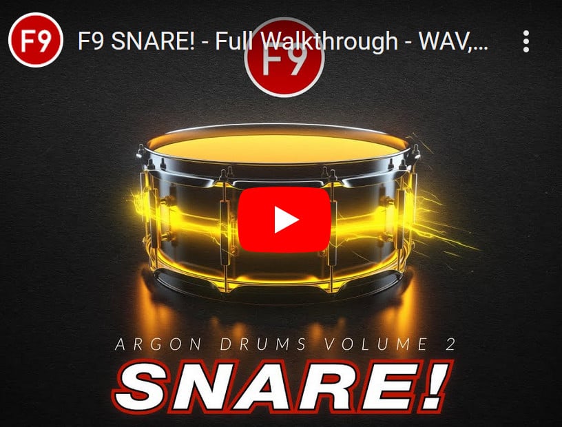 F9 Audio Snare! Argon Drums Vol 2 Logic Pro X EXS24 Ableton Bitwig Kontakt MPC V2 Halion Sonic SE3